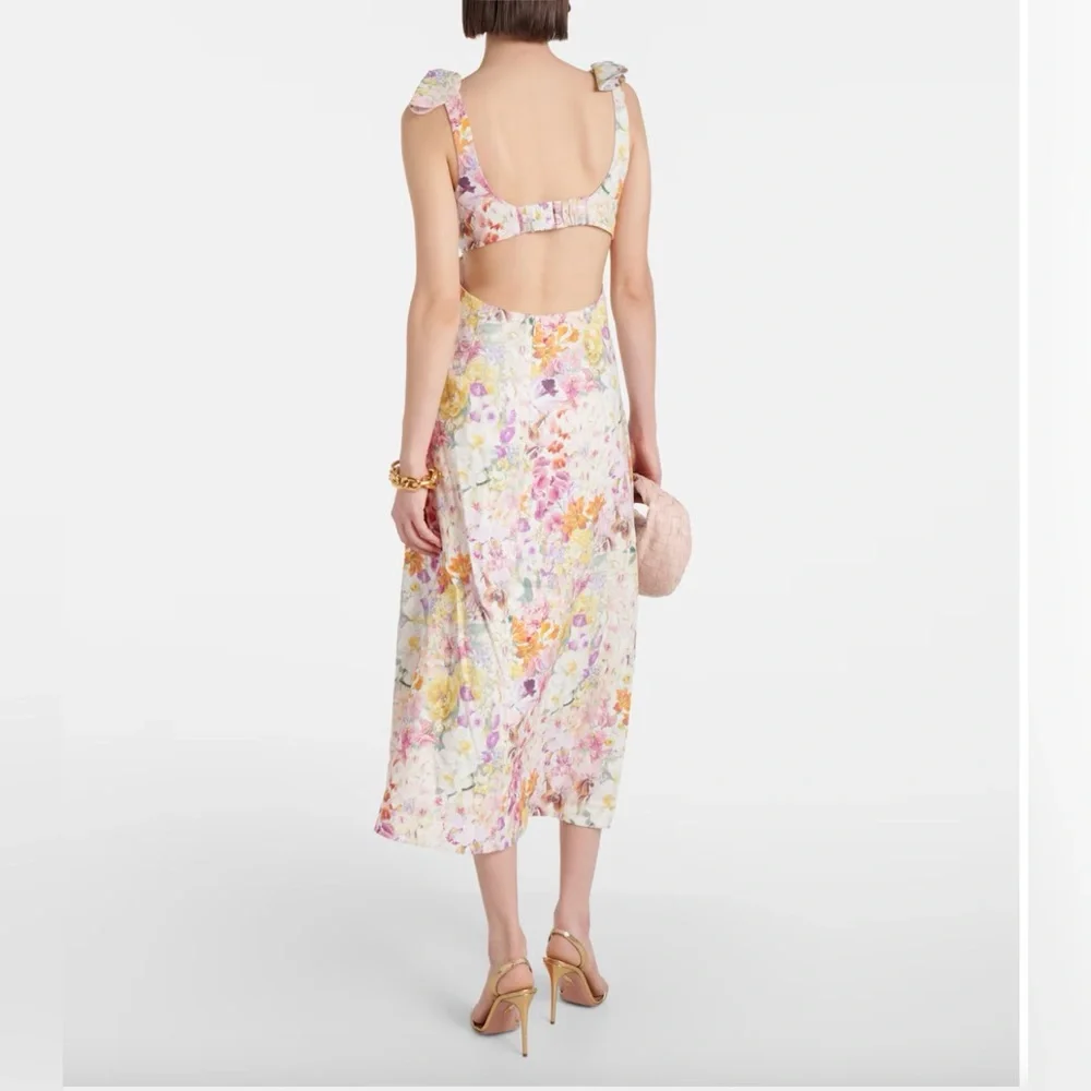 Zimmermann Harmony Floral Linen Midi Dress - Picture 3 of 4